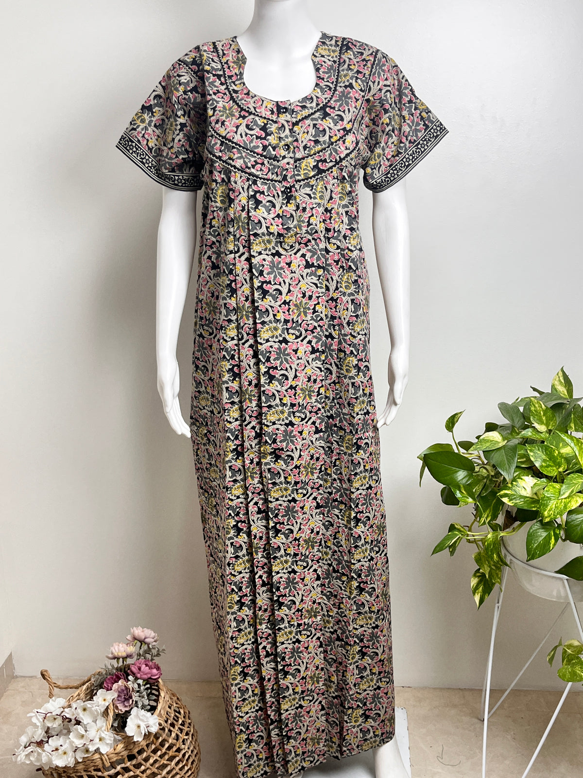 Kalamkari Print Cotton Nighty Lightweight & Comfortable Sleepwear