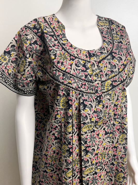Kalamkari Print Cotton Nighty Lightweight & Comfortable Sleepwear