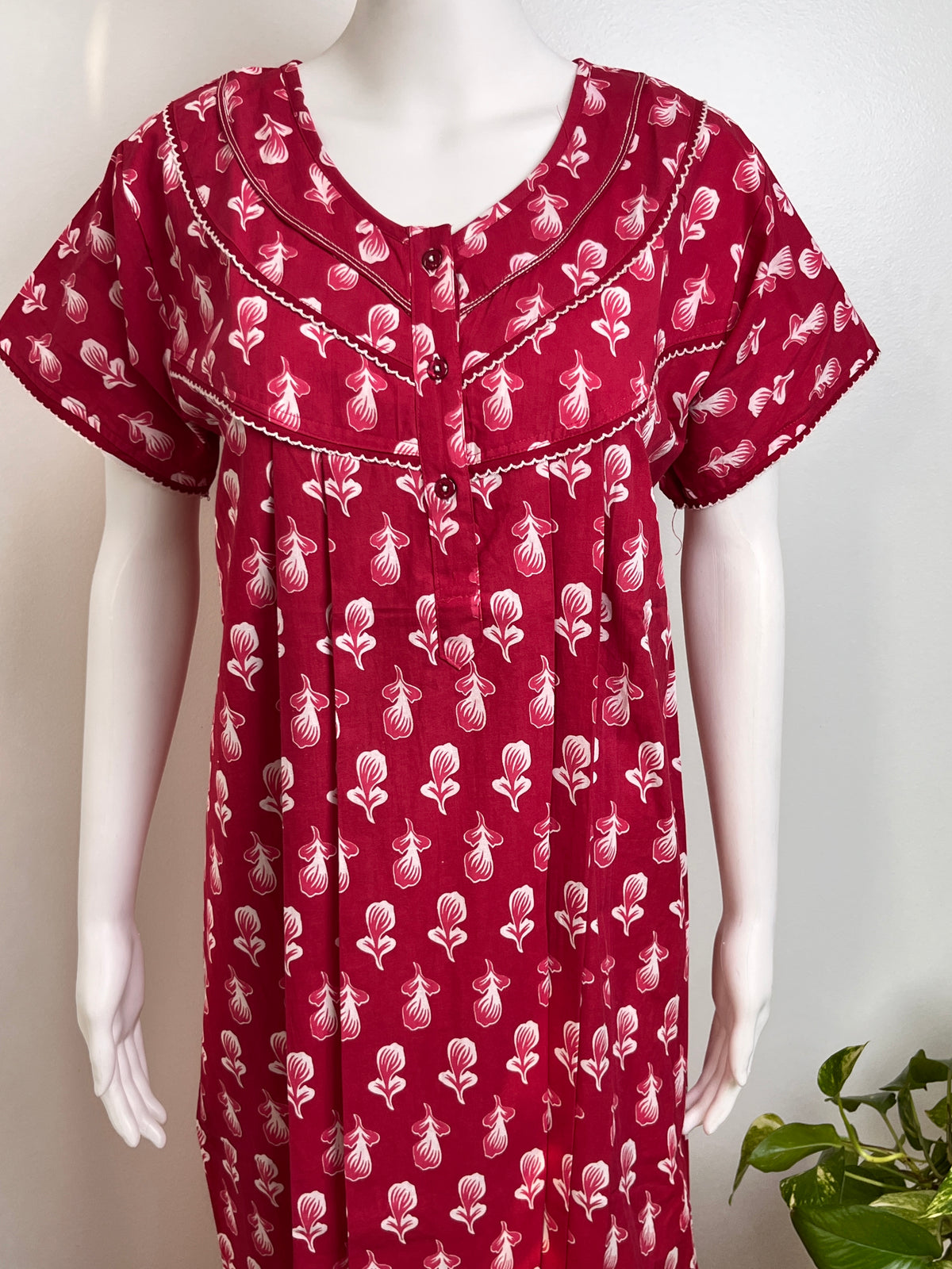 Soft Cotton Nighty Floral Print & Breathable Sleepwear