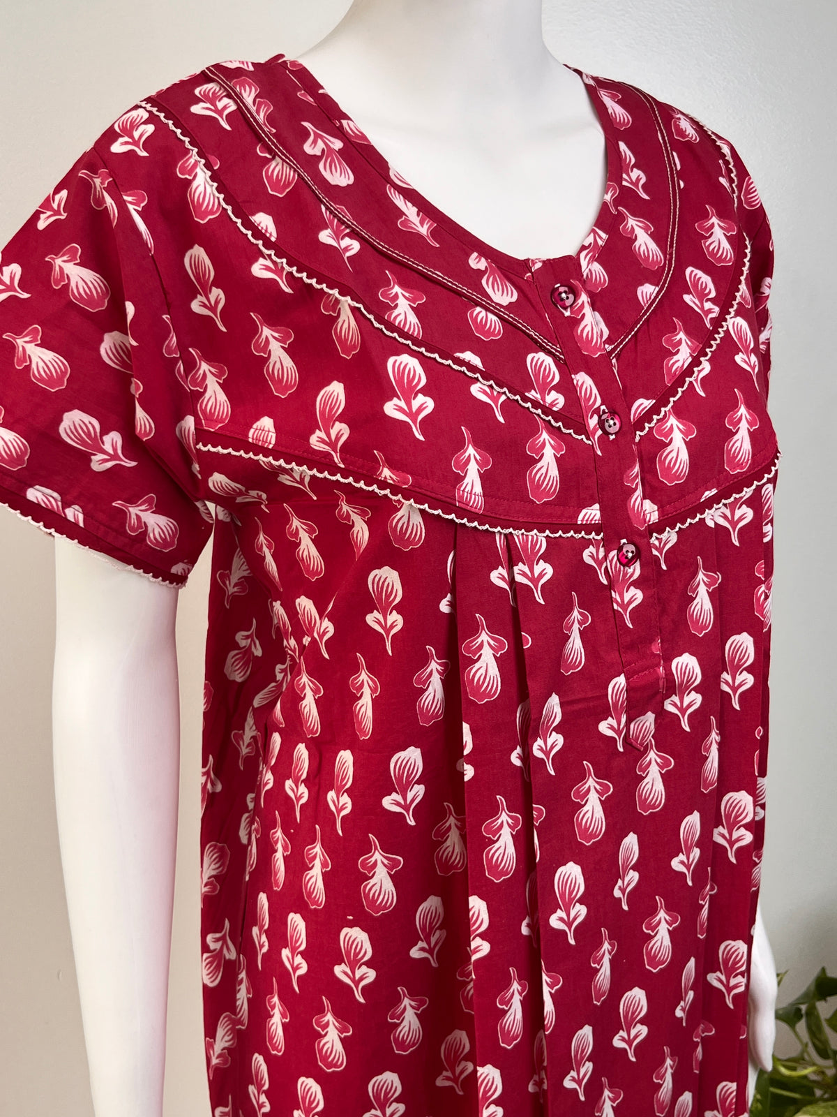 Soft Cotton Nighty Floral Print & Breathable Sleepwear