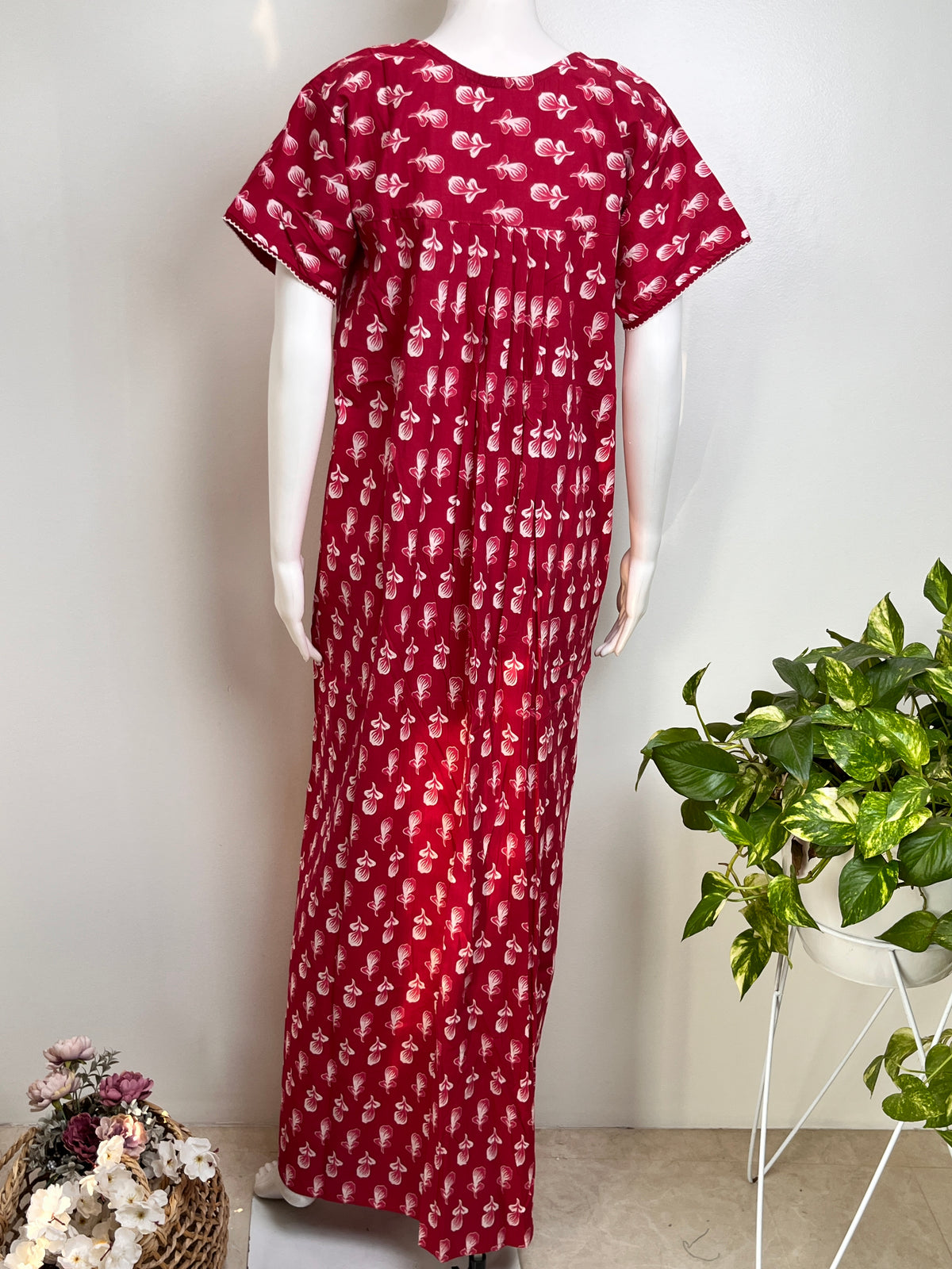 Soft Cotton Nighty Floral Print & Breathable Sleepwear
