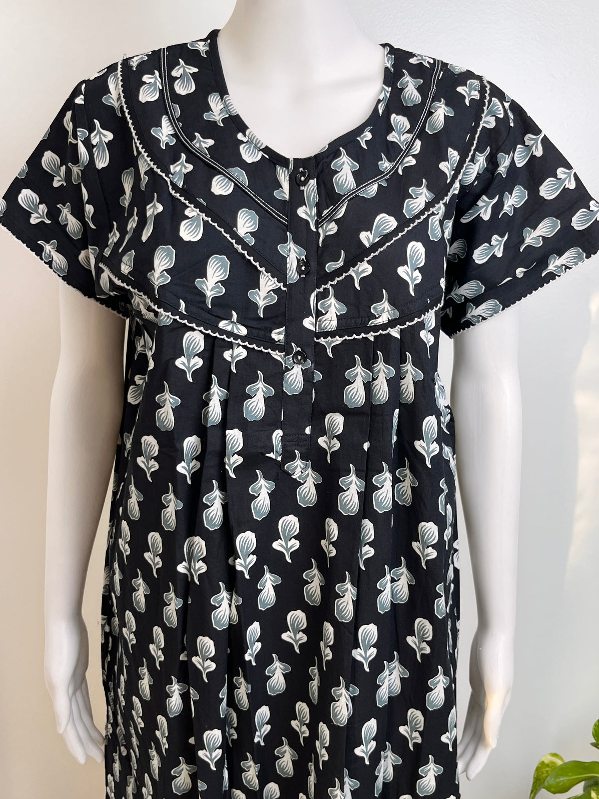 Soft Cotton Nighty Floral Print & Breathable Sleepwear