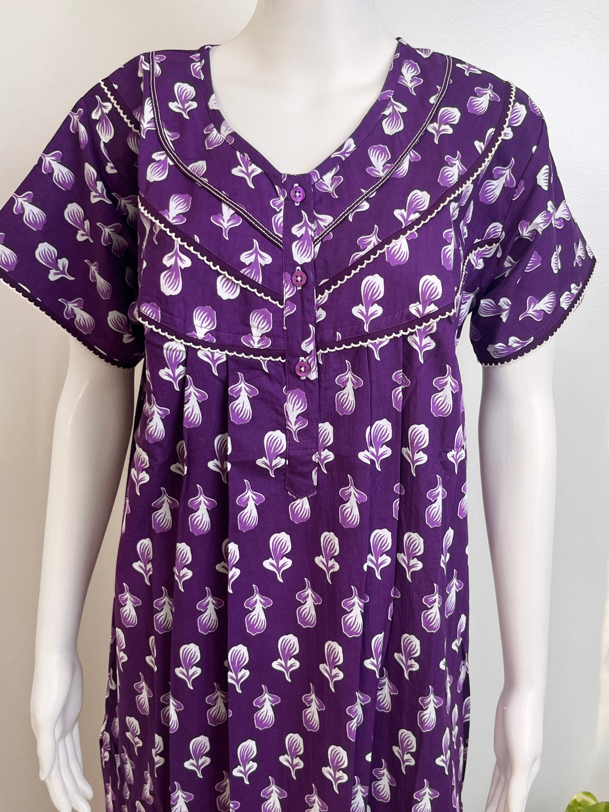 Soft Cotton Nighty Floral Print & Breathable Sleepwear