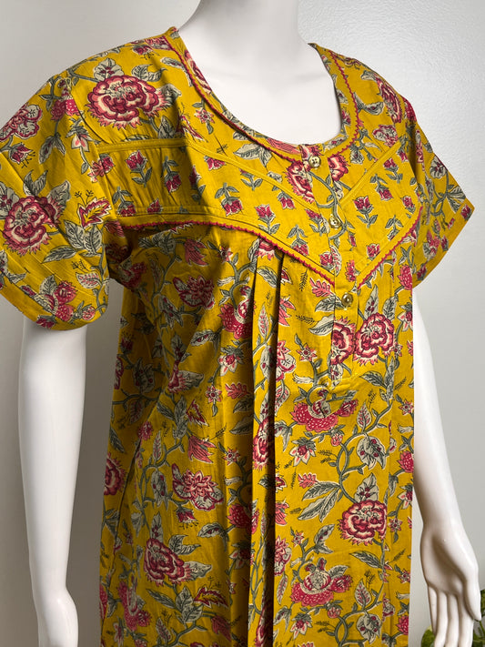Floral Print Cotton Nighty Lightweight & Comfortable Sleepwear