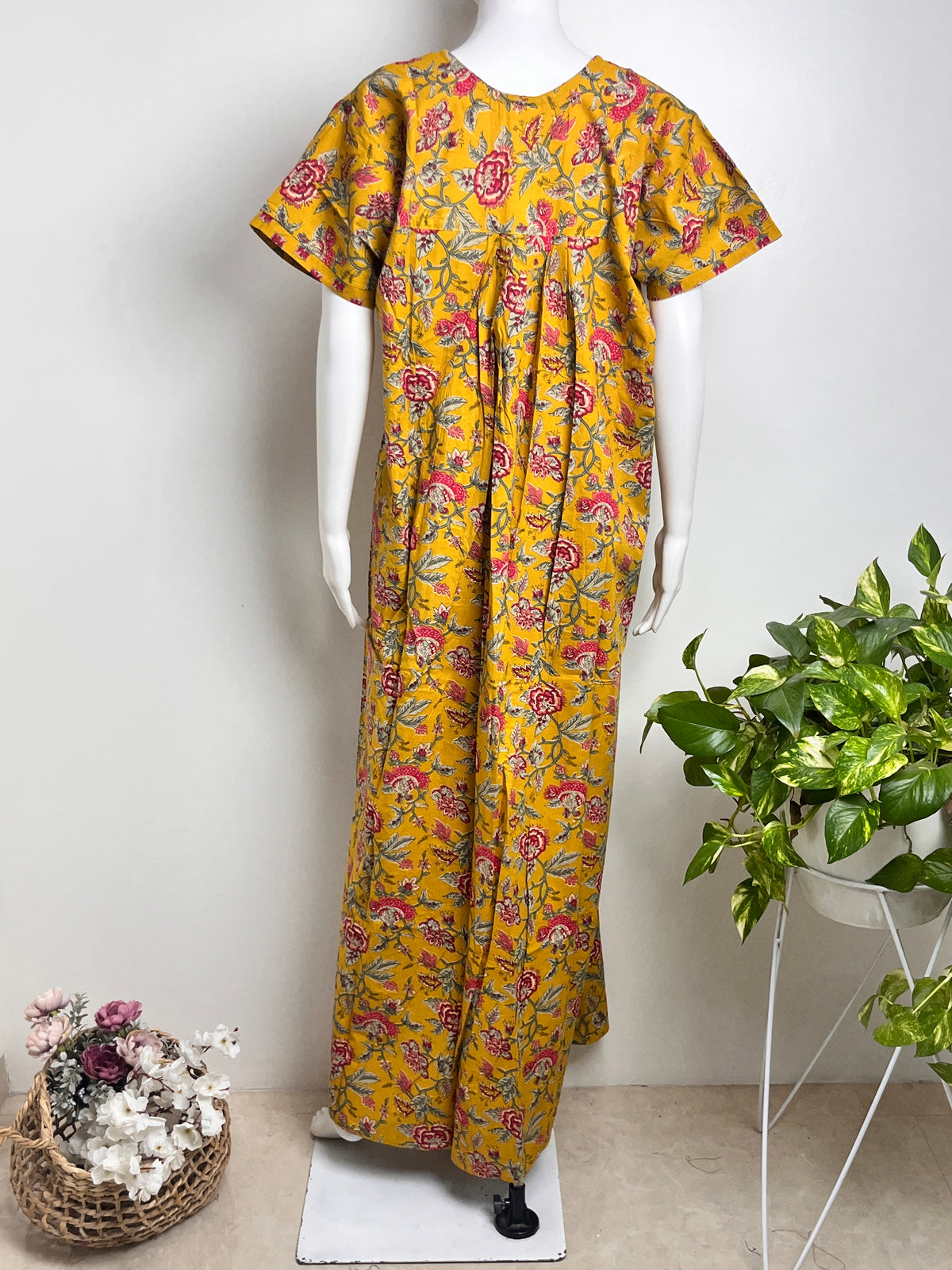 Floral Print Cotton Nighty Lightweight & Comfortable Sleepwear