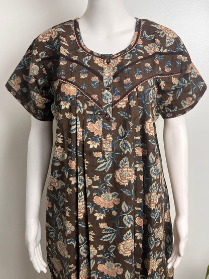 Floral Print Cotton Nighty Lightweight & Comfortable Sleepwear
