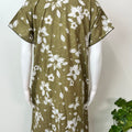 Olive Green Floral Printed Alpine Nightgown for Women