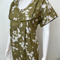 Olive Green Floral Printed Alpine Nightgown for Women