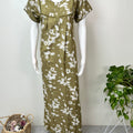 Olive Green Floral Printed Alpine Nightgown for Women