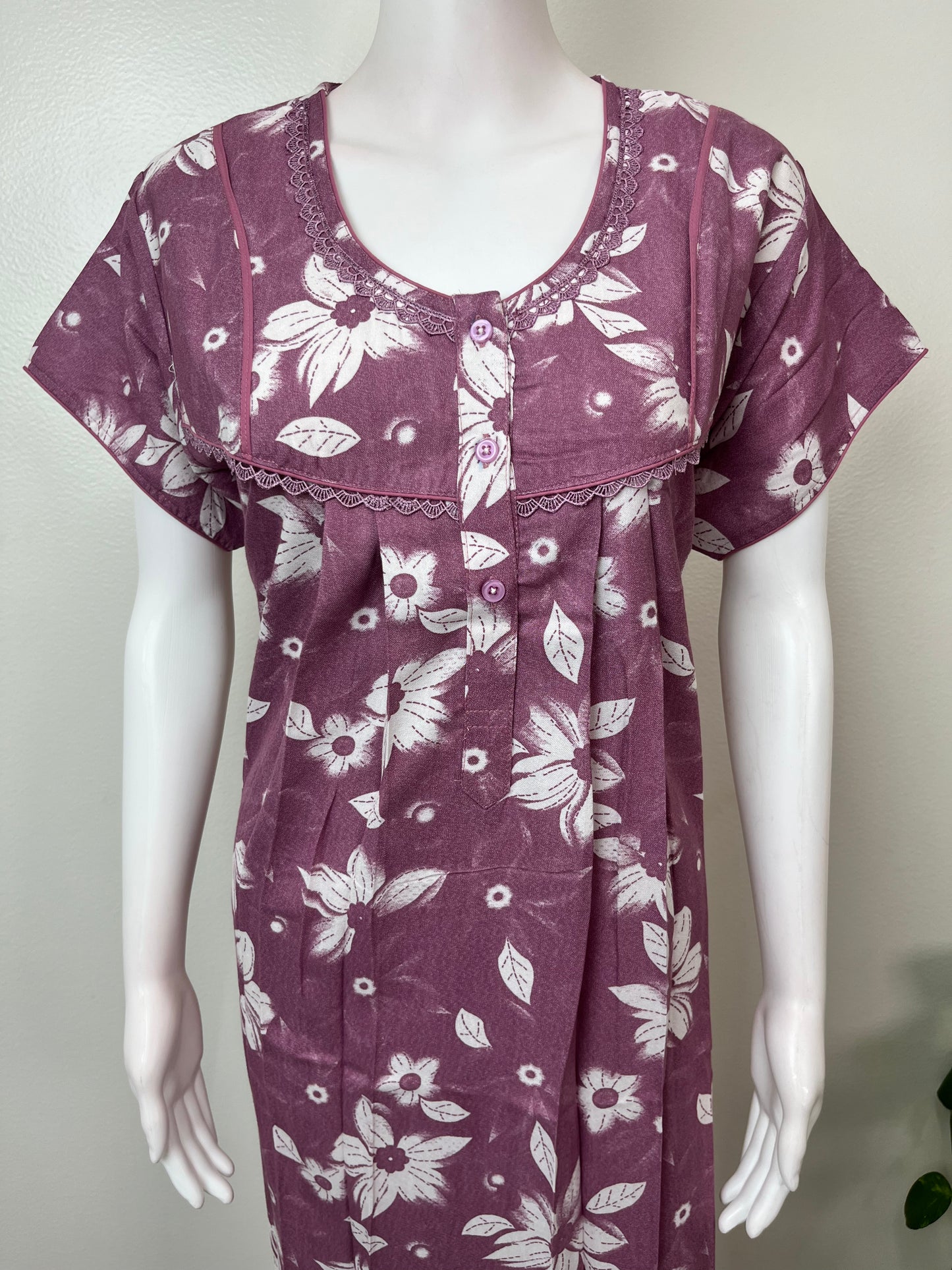 Magenta Alpine Fabric Nightgown Soft & Breathable