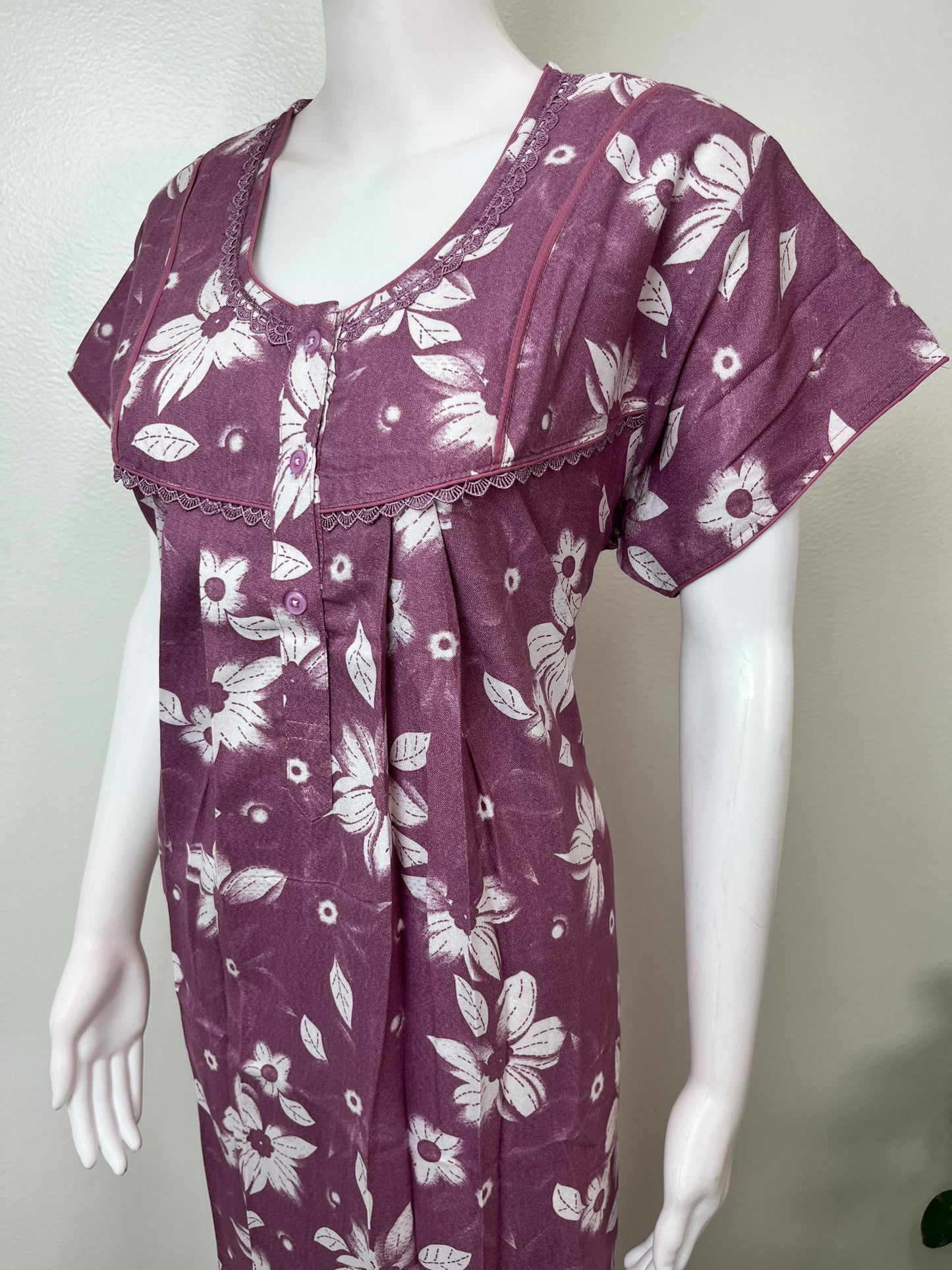 Magenta Alpine Fabric Nightgown Soft & Breathable