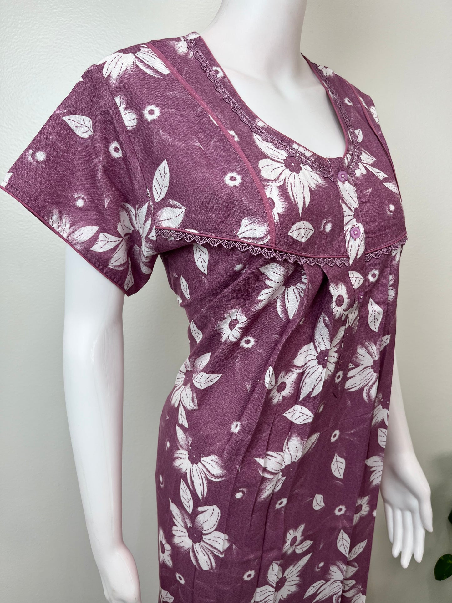 Magenta Alpine Fabric Nightgown Soft & Breathable