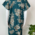 Teal Floral Printed Alpine Nightgown for Women