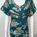 Teal Floral Printed Alpine Nightgown for Women