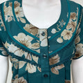 Teal Floral Printed Alpine Nightgown for Women