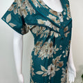 Teal Floral Printed Alpine Nightgown for Women