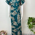 Teal Floral Printed Alpine Nightgown for Women