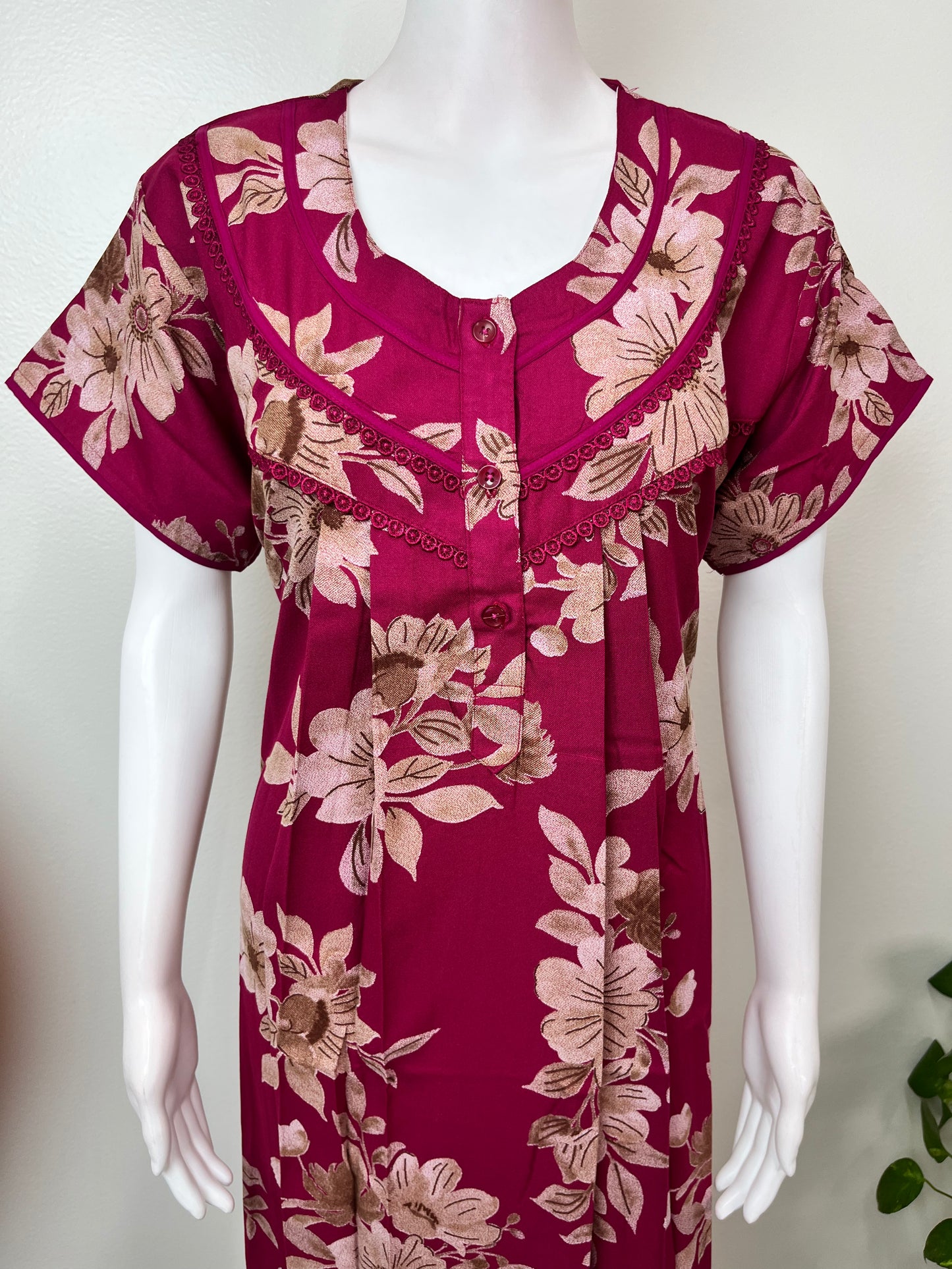Red Alpine Fabric Nightgown Soft & Breathable
