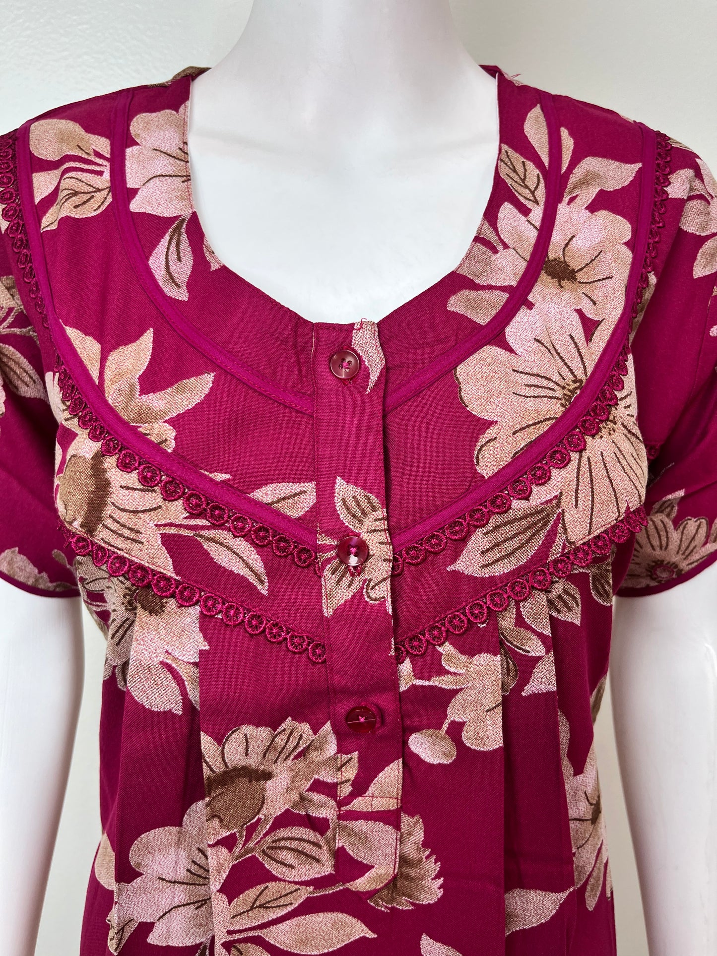 Red Alpine Fabric Nightgown Soft & Breathable