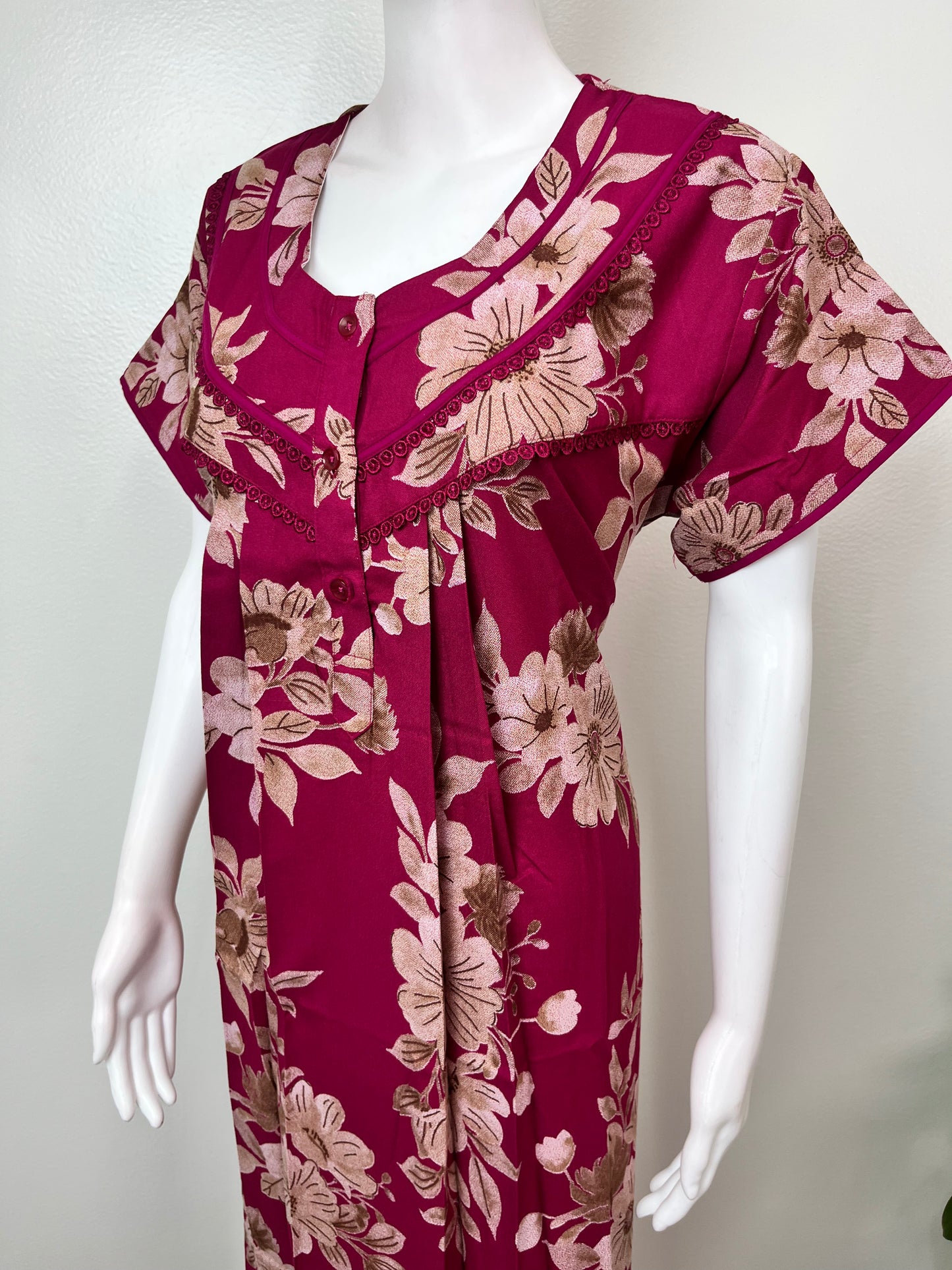 Red Alpine Fabric Nightgown Soft & Breathable
