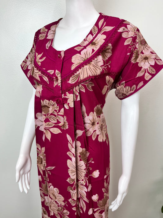 Red Alpine Fabric Nightgown Soft & Breathable