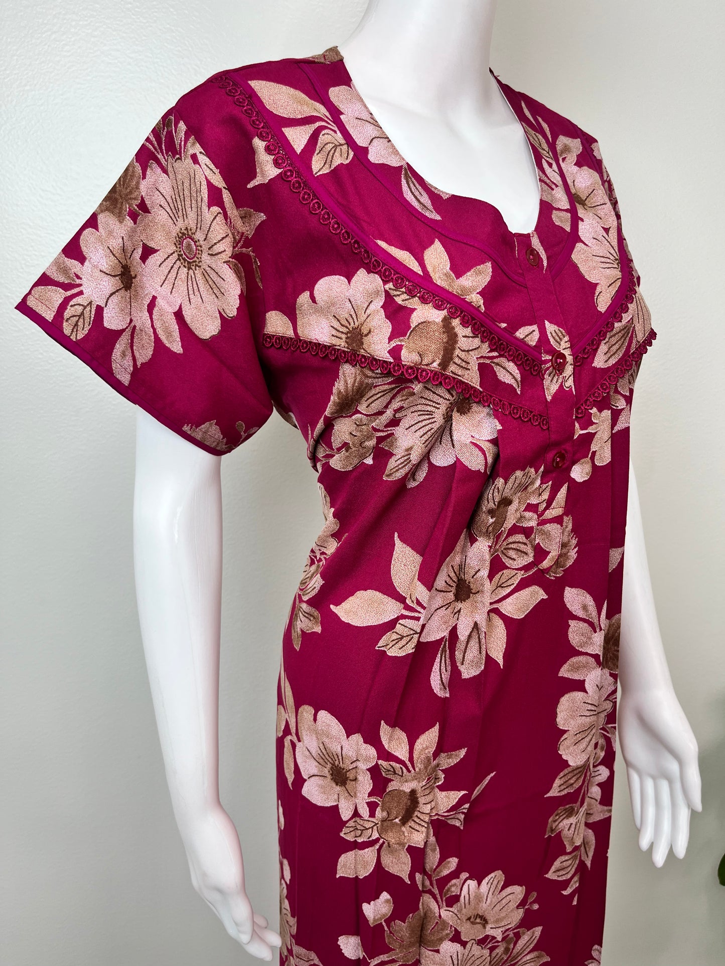Red Alpine Fabric Nightgown Soft & Breathable