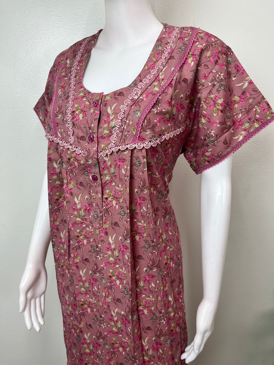 Pink Soft & Breathable Alpine Nighty Perfect for All Seasons