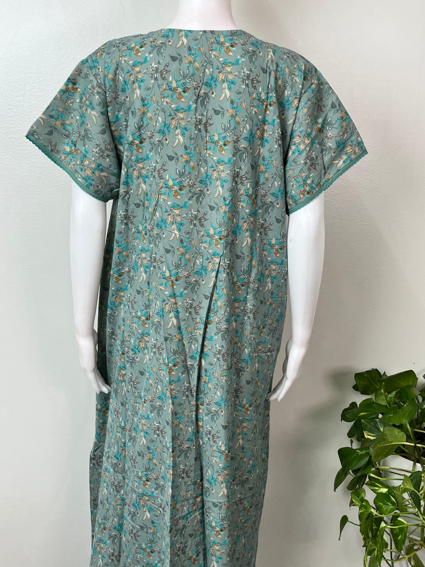Green Printed Alpine Nighty for Women