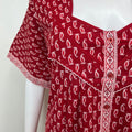 Red Pure Cotton Nightgown for Women