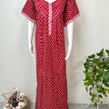 Red Pure Cotton Nightgown for Women
