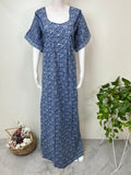 Navy Blue Pure Cotton Nightgown Soft & Comfortable