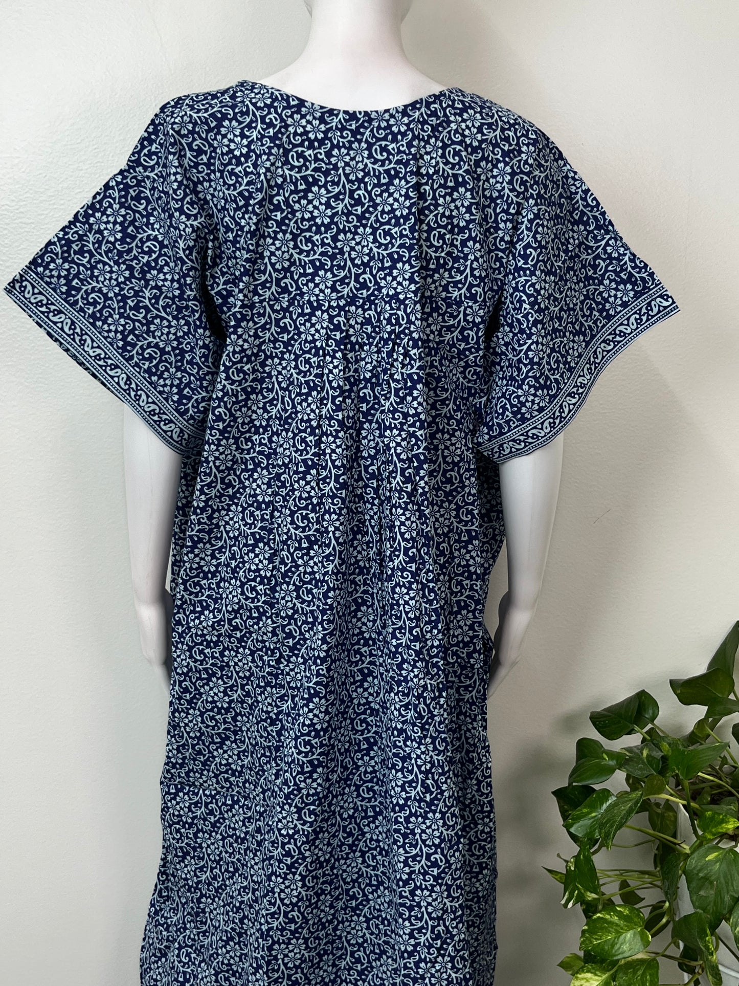 Navy Blue Pure Cotton Nightgown Soft & Comfortable