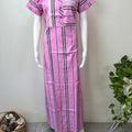 Pink Striped Pure Cotton Nightgown