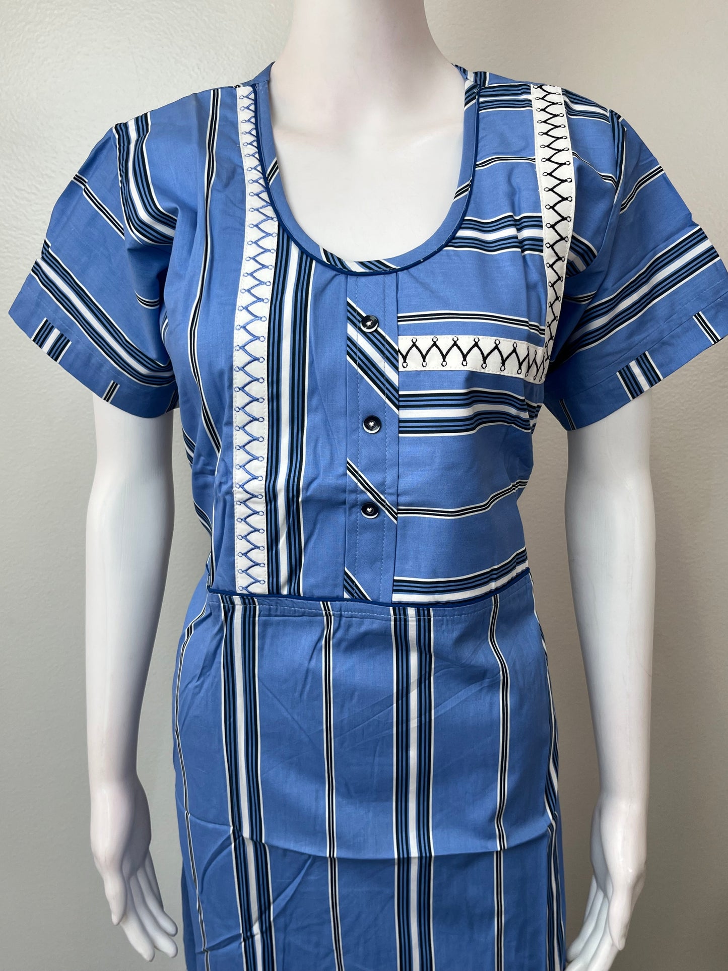 Blue Pure Cotton Soft & Breathable Nighty for Women