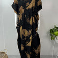 Black & Golden Soft Rayon Kaftan