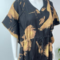 Black & Golden Soft Rayon Kaftan