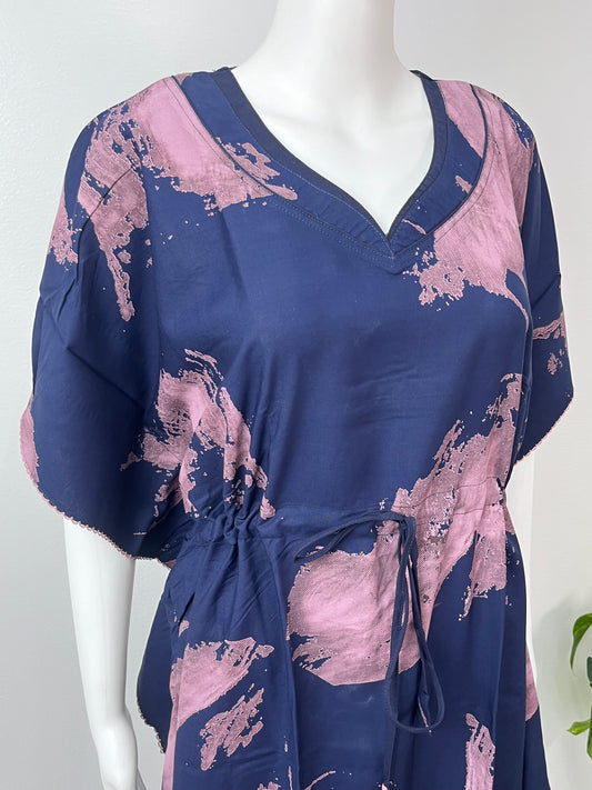 Navy Blue Rayon Kaftan Elegant & Classy