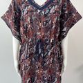 Navy Blue Printed Premium Alpine Fabric Kaftan