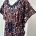 Navy Blue Printed Premium Alpine Fabric Kaftan