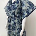 Indigo Blue Soft Pure Cotton Kaftan for Women