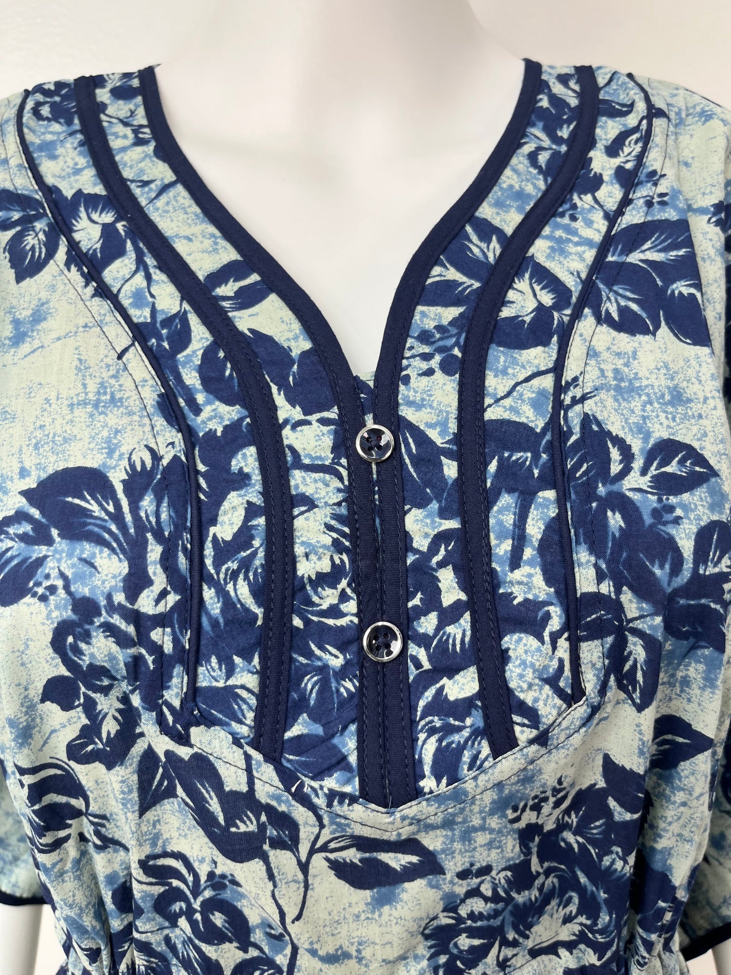 Indigo Blue Soft Pure Cotton Kaftan for Women
