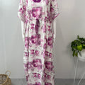 White Printed Premium Rayon Fabric Kaftan