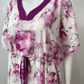 White Printed Premium Rayon Fabric Kaftan