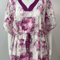 White Printed Premium Rayon Fabric Kaftan