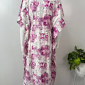White Printed Premium Rayon Fabric Kaftan