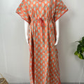 Orange 100% Cotton Kaftan Elegant & Classy