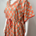 Orange 100% Cotton Kaftan Elegant & Classy