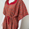 Maroon Digital Printed 100% Cotton Kaftan
