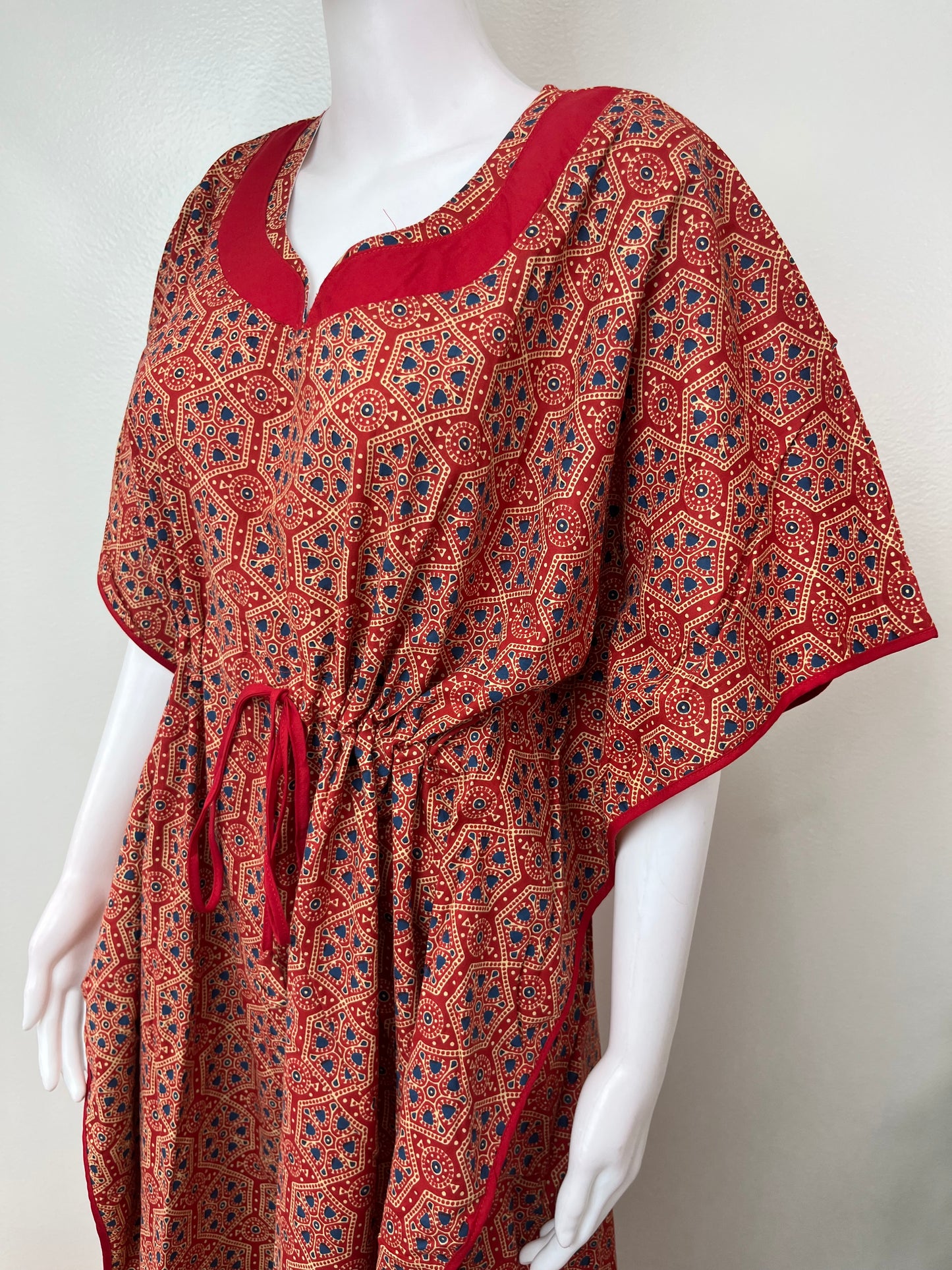 Maroon Digital Printed 100% Cotton Kaftan