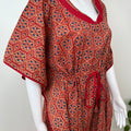 Maroon Digital Printed 100% Cotton Kaftan